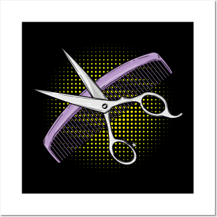 Scissors with Comb Posters and Art